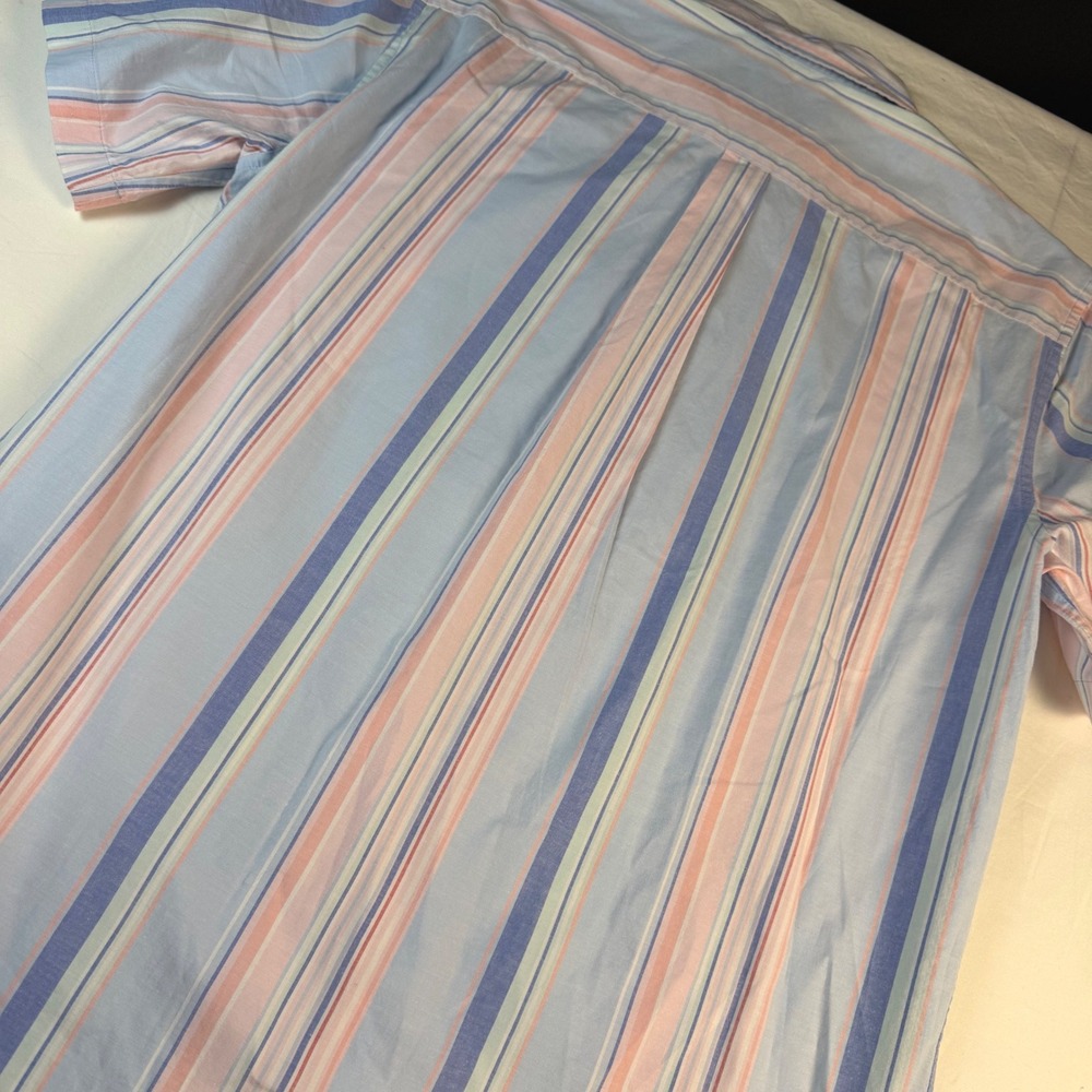 Vineyard Vines Shirt Mens Medium Blue Pink Striped Classic Fit S/S Logo EUC - Picture 10 of 11